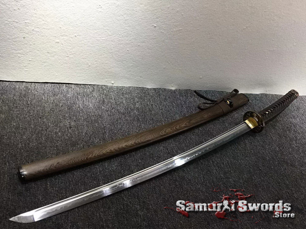 Choji hamon T10 steel clay tempered Japanese Samurai Sword Katana full tang. 
