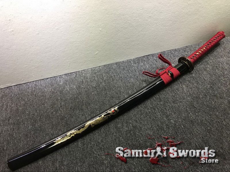 CLAY TEMPERED BLADE BAMBOO SHEATH JAPANESE REAL DRAGON SWORD SAMURAI KATANA SHAR 