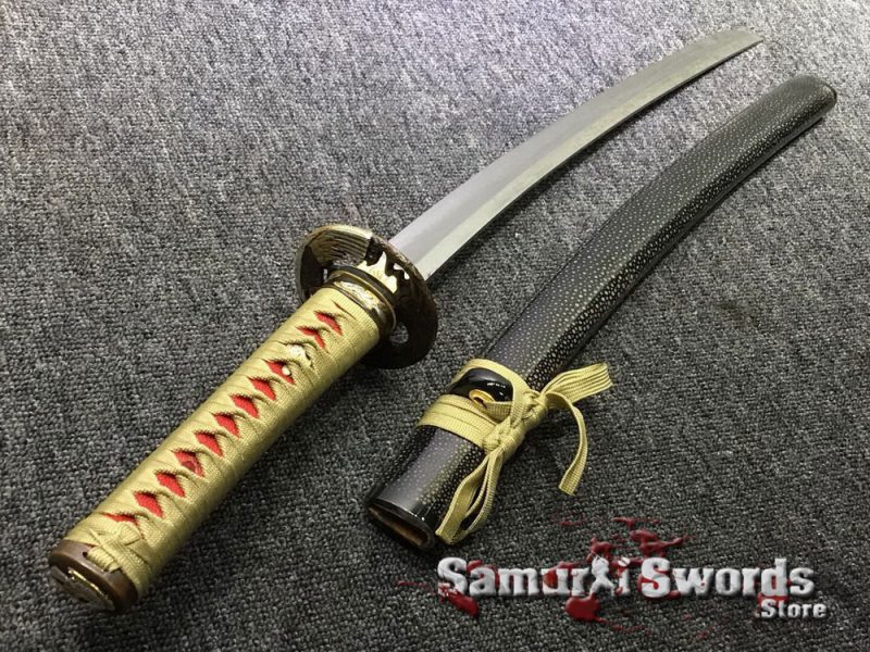 Japan Sword Samurai Wakizashi Katana Sharp Clay Tempered T10 Steel Blade Ninja 