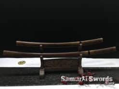 Duo Shirasaya Sword Set Katana & Wakizashi T10 Folded Clay Tempered Steel with Hadori Polish (15)