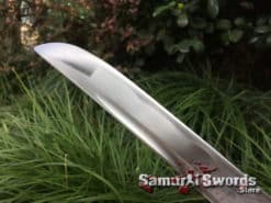 Duo Shirasaya Sword Set Wakizashi & Tanto 1060 Carbon Steel with Black Snow Flake Printed Hardwood Saya (14)