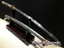 Japanese Katana Sword T10 Clay Tempered Steel with Hadori Polish and Silver lacquered wood Saya (7)