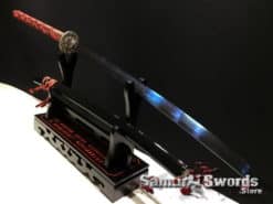Nagamaki T10 Clay Tempered Steel with Blue Acid Dye and Black lacquered wood Saya (12)