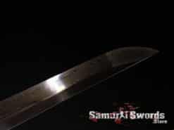 Ninjato Sword 9260 Spring Steel with Purple Acid Dye and Redwood Saya With Black Buffalo Horn (3)