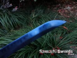 Samurai Katana Sword T10 Clay Tempered Steel with Blue Acid Dye and Glossy black lacquered wood Saya (10)