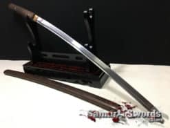 Shirasaya Katana 9260 Folded Spring Steel with Rosewood Saya & Buffalo Horn tips (9)