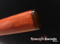 Shirasaya Katana T10 Clay Tempered Steel with Redwood Saya and Brown Buffalo Horn tips (8)