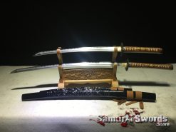 T10 Folded Clay Tempered Samurai Handmade Sword Set